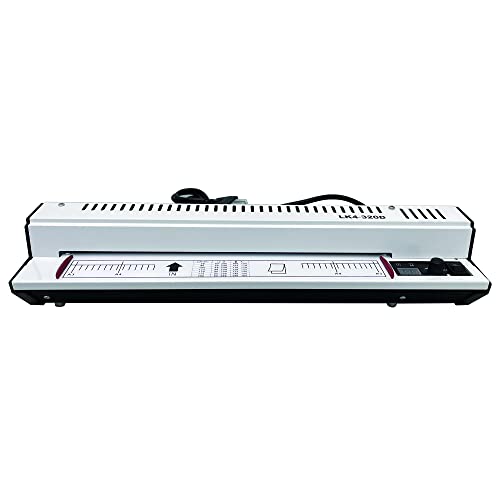 INTBUYING All Metal Shell 12.5inch Thermal Hot Cold Laminator Machine with Inside Heating Tube 4 Rubber Roller for Sealing Photos