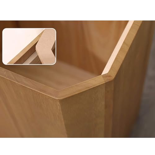 BYBEST Wooden Trash Can Home Commercial Luxury Wastebasket Garbage Container Bin with Lid for Bathroom Kitchen Home Office