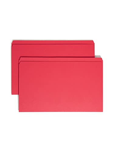 Smead File Folder, Reinforced Straight-Cut Tab, Legal Size, Red, 100 per Box (17710)