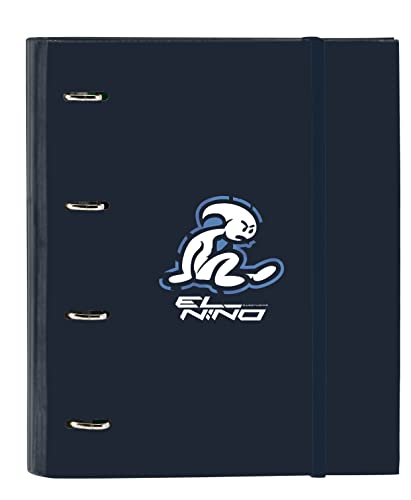 Safta EL NIño Bahia – 4 Ring Binder 35 cm with 100 A4 Sheets, Ideal for Children of Different Ages, Comfortable and Versatile, Quality and Strength, 27 x 3.5 x 32 cm, Blue