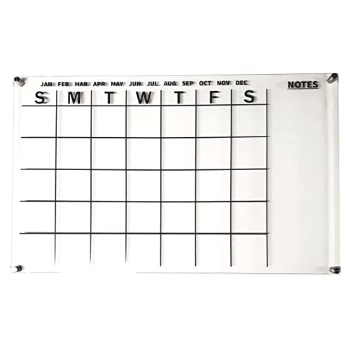 Dry Erase Acrylic Calendar - 16 x 26 Inches