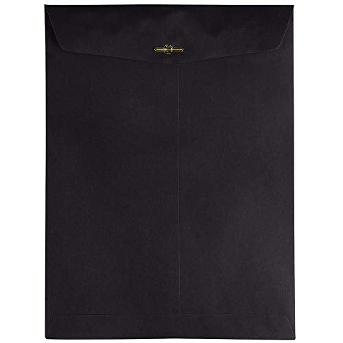JAM PAPER 9 x 12 Open End Catalog Envelopes with Clasp Closure - Smooth Black - Bulk 250/Pack
