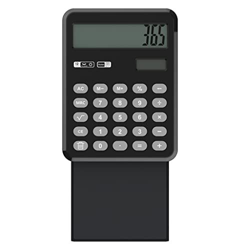 QERTYHJK Handwriting Board Calculator Pull-Out 12-Digit Solar Power Supply Compact Portable Large-Screen