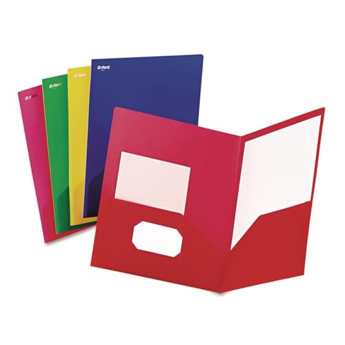 Oxford 99810 Fashion PolyPort Twin-Pocket Portfolio, Polypropylene, Assorted (Box of 25)