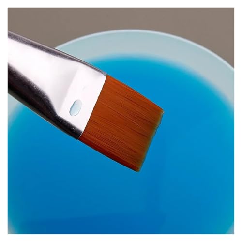 BoBoHui New Oil Painting Brush 3pcs Big Flat Head 3color Short Rod Set Nylon Hair Painting Watercolor Brush Student Acrylic Art Supplies(Orange)