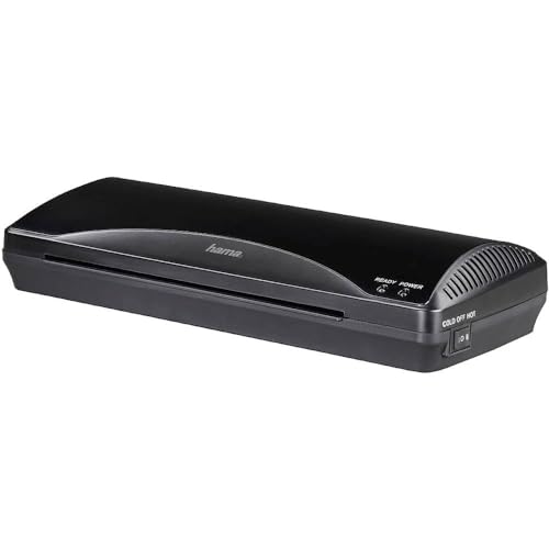 Hama A4 Laminator Plus Laminating Pouches A4, Mini Laminator Set Including Film, Plasticiser Machine for Cold and Hot Lamination 80 to 125 Microns