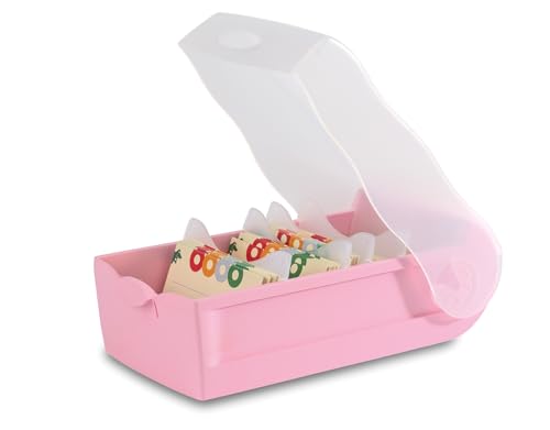 HAN Croco Flashcard Box, Easy to Learn Vocabulary with 5-Compartment Learning System, DIN A7 Index Box for 900 Cards, Includes 5 Support Plates + 100 Flashcards, Index Box, Learning Box, 997-886,