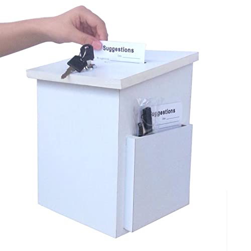 ZEELYDE Donation/Charity/Suggestion Box,Dedication Prayer Box Christian Fundraising Suggestion Box Charity Donation Dedication Box Ballot Box Wall Mounted with Lock Box with Side Pocket