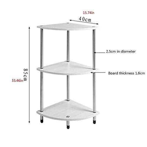 YXEDPBF Telephone Table, Fan-Shaped Corner Side Table,3-Layer Rack,Assemble The Coffee Table,Telephone Stand,2 Colors (Color:Wood,Size:15.7433.46in)
