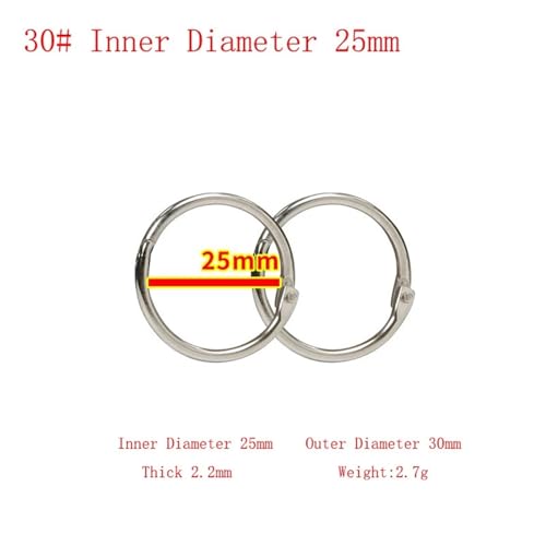 Notebook Rings 70pcs Loose-Leaf Book Binder Rings Keychain Album Craft Photo Circle Clips for Book Binding(25mm)