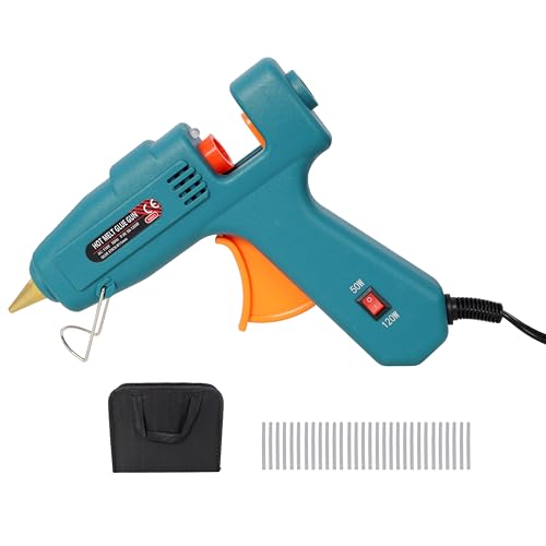 KEIKI Two Temperature Hot Glue Gun, Professional Glue Gun, DIY Craft Repair Thermo Tool with 30Pcs Highly Viscous Glue Sticks, with Black Storage Bag