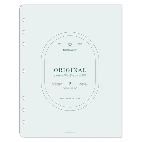 FranklinCovey - Original Two Page Per Day Ring-Bound Planner (Oct 2026 - Sep 2027, Monarch)