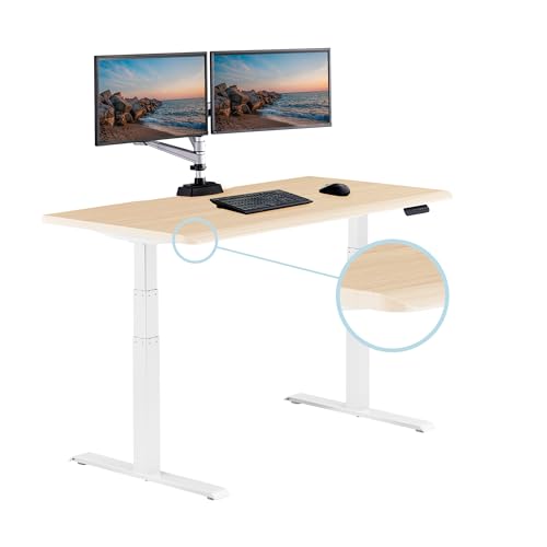 Vari ComfortEdge Electric Standing Desk – 60x30 – Light Wood/White