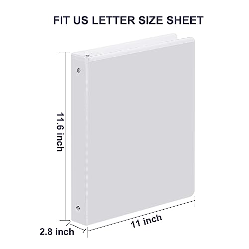 ViVin 2 Inch Binder 3 Ring, Sturdy 2 Inch 3 Ring Binder, 12 Pack, White