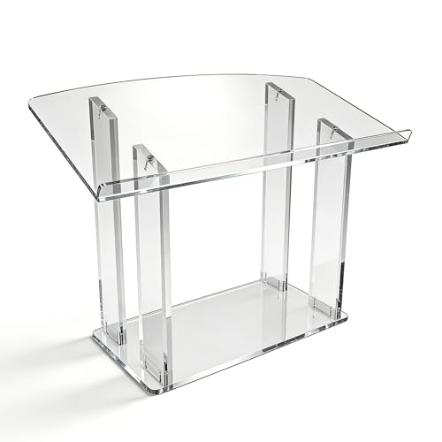 FixtureDisplays® Tabletop Acrylic Plexiglass Podium Pulpit Lectern Clear Lucite 1803-6