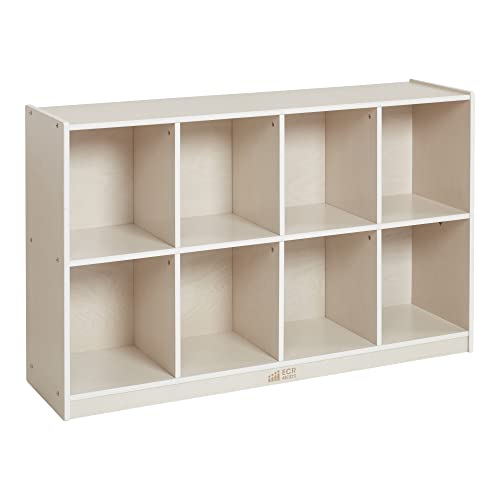 ECR4Kids 8-Compartment Mobile Backpack Storage Cabinet, Classroom Furniture, White Wash