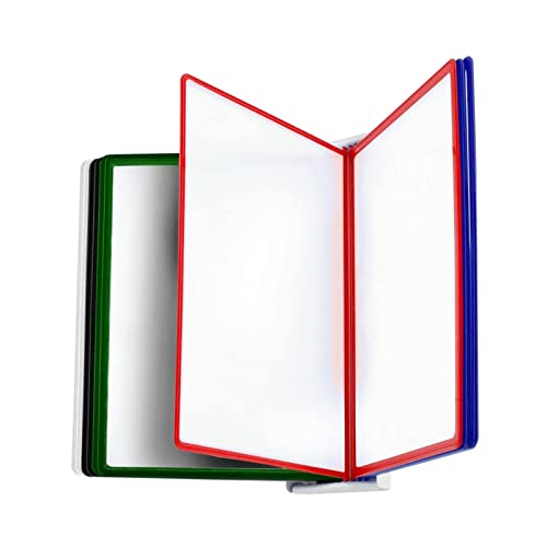 GFSGHZZ Wall Mount Reference Organizer - Catalog Display Rack, 10 Panels Wall Display System, Wall Mount Display Panels, Metal Panel System, for Warehouse, Workshop, Shop, Laboratory,Multi-Coloured