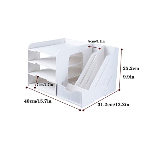 File Magazine Folder Holder Desk File Rack, Storage Rack, Book Stand Multi-Layer Large-Capacity Thickened Storage Rack, Suitable for Home, Office, Event Mail Room File Organizer