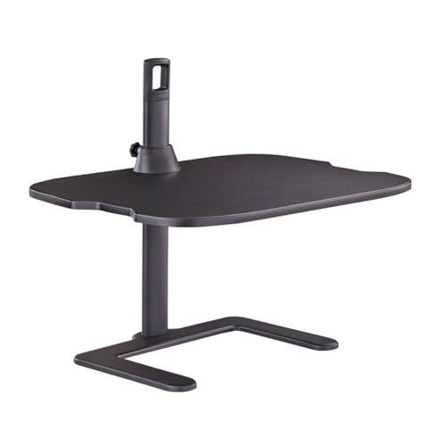 Pemberly Row Height Adjustable Laptop Stand, Black Laminate Platform with Powder-Coated Steel Base, 1.25–15.75 in Adjustable Height, Lightweight Free-Standing Design, Office Desk Accessory