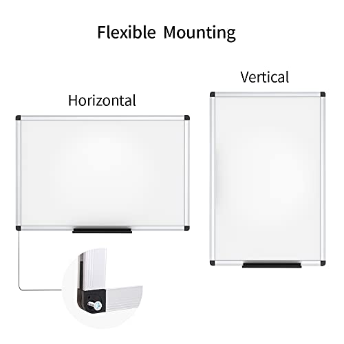 VIZ-PRO Dry Erase Board/Magnetic White Board, 48 X 32 Inches, Silver Aluminium Frame