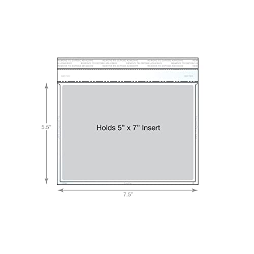 EnvyPak Clear Booklet, Photo & Postcard Envelope, Permanent Peel and Seal Closure - Holds 5" x 7″ Insert (500)