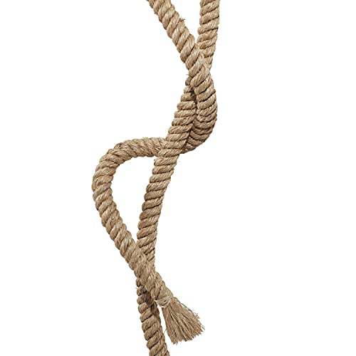 Deco 79 Jute Rope Room Floor Lamp Twisted Rope Standing Tall Lamp with Cream Linen Shade, Tall Lamp 18" x 18" x 63", Brown