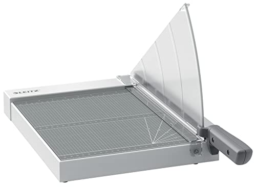 Leitz Precision Home Office A4 Lever Cutter, up to 10 Sheets, Paper Cutter with 305 mm Cutting Length, Precision Steel Blade, Alignment Aid with Edge Lighting, Blade Protection, 90190000