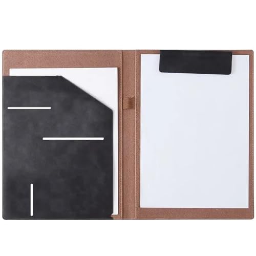 Filing Folder A4 Leather Office File Folder for Bills Documents Storage Convenient for Business Travel Hotel Notes to-do Lists Office Supplies(Brown)