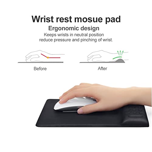 SEUOKMN Ergonomic Padded Pad with Wrist Rest Memory Foam Soft Comfortable Support Cushion