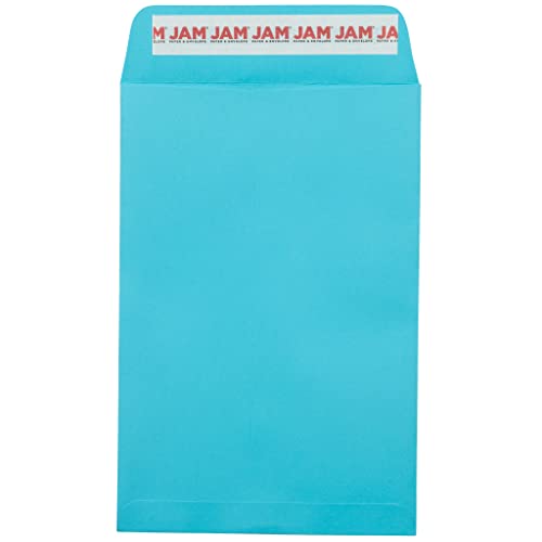 JAM PAPER 6 x 9 Open End Colored Catalog Envelopes with Peel and Seal Closure - Blue - Bulk 500/Box