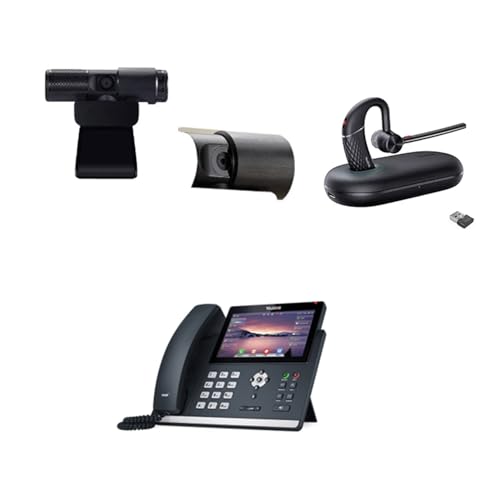 Yealink SIP-T48U IP Corded 7-Inch Color Display Phone Bundle with Yealink BH71 Mono Bluetooth Headset with Noise Canceling mic for Office, Cam 313 2MP Webcam
