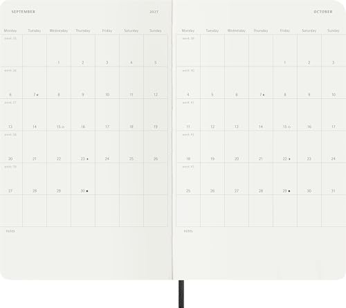 Moleskine 2026-27 18-Month Daily Planner, Large, Black, Softcover
