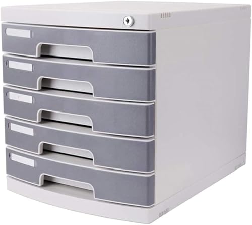 noxozoqm Secure Flat File Cabinet with Lock | A4 Paper Storage Box for Office Desktop