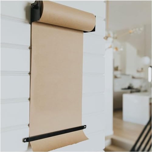 ZOCWJK Kraft Paper roll Wall Mounted Kraft Paper Roll Holder Dispenser, Hanging Note Paper Roll Cutter for Art Room/Home/Office,37cm/14.6inch Wide