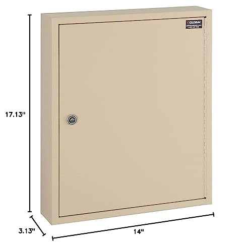 Global Industrial Key Cabinet, 110 Keys, 14x3-1/8x17-1/8, Sand