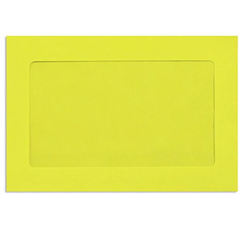 LUXPaper 6 x 9 Full Face Window Envelopes | Citrus Yellow | 80lb. Text | 500 Qty