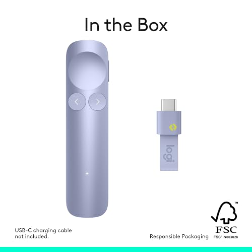 Logitech Spotlight 2 Presentation Remote Wireless Clicker - Light Lilac