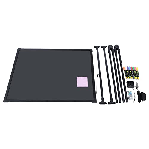 FONSOLUM LED Message Board, Mobile Dry Erase Board Magnetic Whiteboard, Standing DIY 7 Color Menu Board Sign Illuminated Erasable Lighted Chalkboard with 8 Fluorescent Chalk Markers and Remote Control
