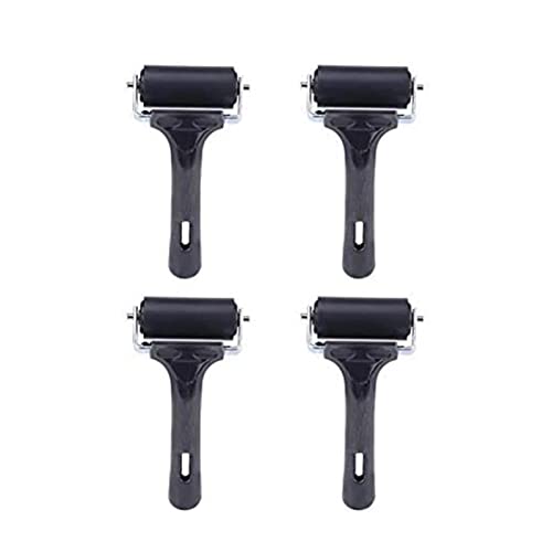 NRFJFOP 4Pcs Rubber Brayer Roller Printing 2.36 Inch Glue Paint Brush Anti Skid Tape Construction Tool