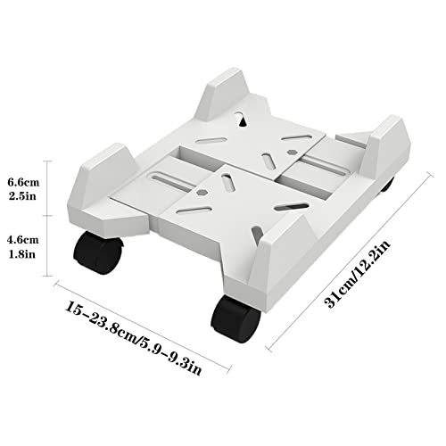 VHDY85KA Office Mobile CPU Stand, Rolling Desktop PC Tower Floor Stand, Adjustable Width PC Case Holder Cart with 4 Caster Wheels for Most Gaming PC Tower Accessories(Black)