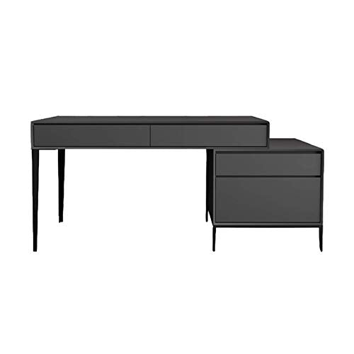 Computer Desk Home Desk with Drawers Gaming Industrial Computer Desk Bedroom Convenient Storage Multiple (Gray) 160 75 75cm
