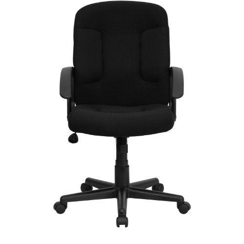 Flash Furniture Fabric Swivel Office Chair with Nylon Arms, Black