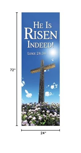 New Life Series Church Banner for Lent and Easter - He is Risen