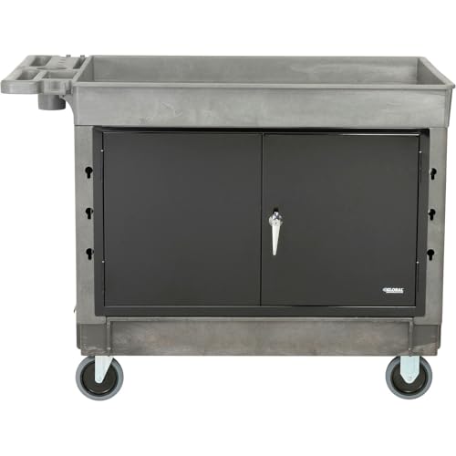 Global Industrial Top Tray Shelf Maintenance & Utility Cart with Cabinet,