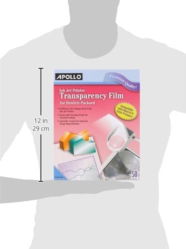Apollo Transparency Film for Inkjet Printers, for Hewlett-Packard, 50 Sheets/Pack (VCG7031S)