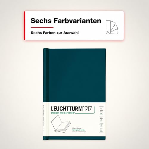 LEUCHTTURM1917 - PEKA Springback Binder (Pacific Green) - Holds 150 Sheets of Paper