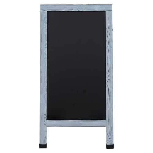 Sunnydaze Magnetic A-Frame Chalkboard Sign - 48- x 24-Inch - Graywashed