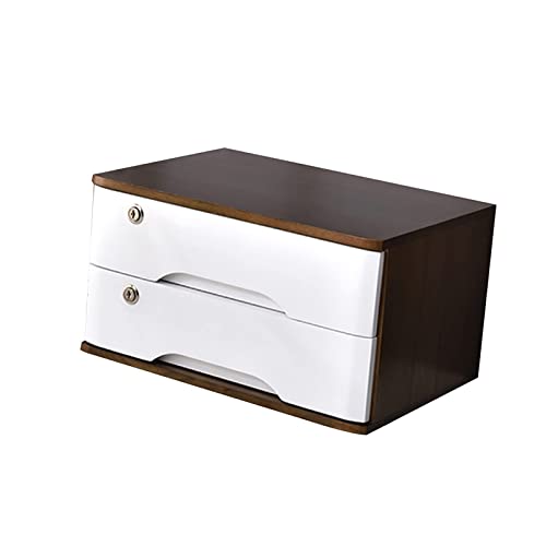 EliteBloom Desktop File Cabinet - Solid Wood Storage Box - Desktop Organizer, Solid Wood Storage Box Small Chest of Drawers Put A4 Paper, Small Chest of Drawers Put A4 Paper,D-2 Drawers