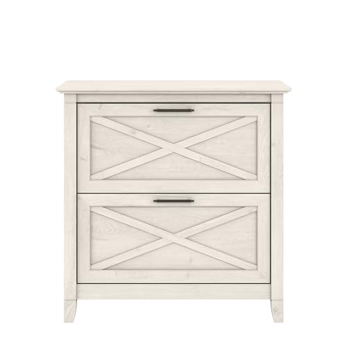 Bush Home Key West 2 Drawer Lateral File Cabinet in Linen White Oak, Document Storage for Home Office, Accent Chest with Drawers