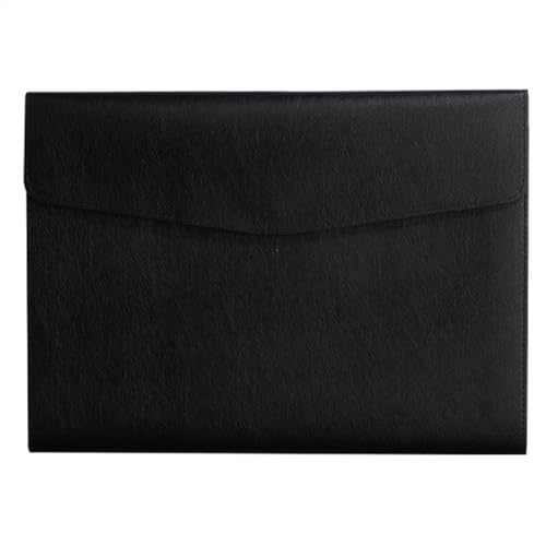 PU Leather Document Pouch, PU Leather Document Holder File Folder A4 Business Office Organizer Multicolor 33x24cm(Black)